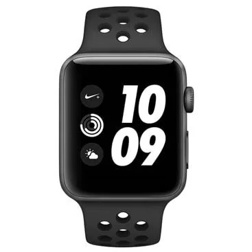 Apple Watch Nike+ Series 3, GPS, 42 mm, Alumínio Cinza Espacial, Pulseira Esportiva Nike Preto (MTF42BZ/A)