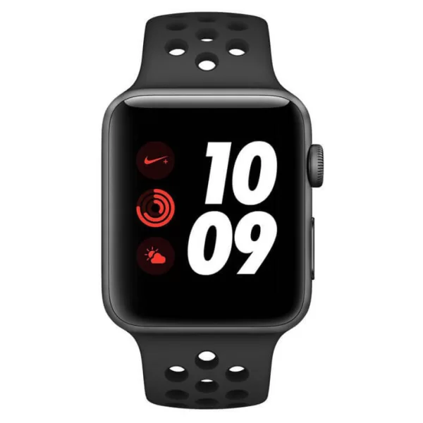 Apple Watch Nike+ Series 3, Cellular + GPS, 42 mm, Alumínio Cinza Espacial, Pulseira Esportiva Nike Preto (MTH42BZ/A)