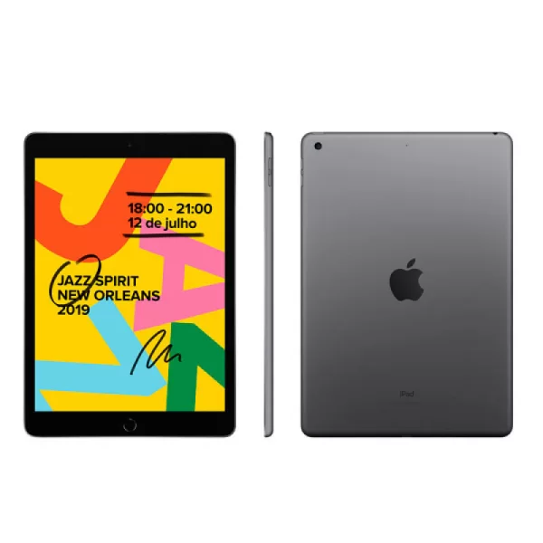 iPad 7ª Geração Cinza Espacial com Tela de 10,2”, 4G, 128 GB e Processador A10 (MW6E2BZ/A)