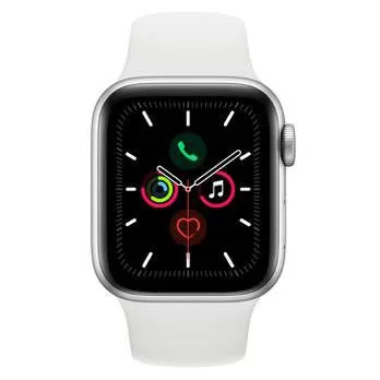 Apple Watch Series 5 GPS, 40 mm, Alumínio Prata, Pulseira Esportiva Branca e Fecho Clássico (MWV62BZ/A)