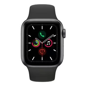 Apple Watch Series 5 GPS, 40 mm, Alumínio Cinza Espacial, Pulseira Esportiva Preto e Fecho Clássico (MWV82BZ/A)