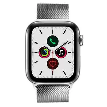 Apple Watch Series 5 Cellular + GPS, 44 mm, Aço Inoxidável Prata, Pulseira de Aço Inoxidável Prata e Fecho Magnético (MWWG2BZ/A)