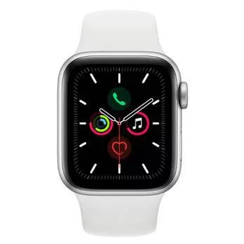 Apple Watch Series 5 Cellular + GPS, 40 mm, Alumínio Prata, Pulseira Esportiva Branca e Fecho Clássico (MWX12BZ/A)