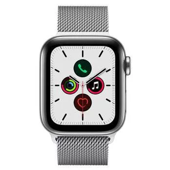 Apple Watch Series 5 Cellular + GPS, 40 mm, Aço Inoxidável Prata, Pulseira de Aço Inoxidável Prata e Fecho Magnético (MWX52BZ/A)