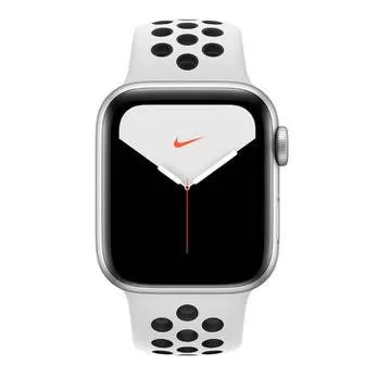 Apple Watch Nike+ Series 5 Cellular + GPS, 40 mm, Alumínio Prata, Esportiva Nike Preto / Cinza e Fecho Clássico (MX3C2BZ/A)