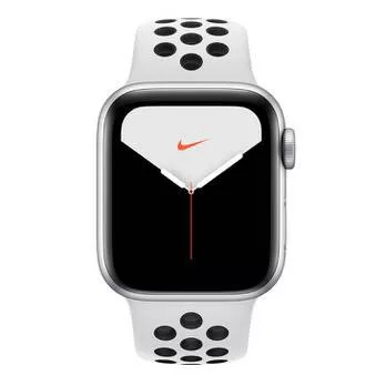 Apple Watch Nike+ Series 5 GPS, 40 mm, Alumínio Prata, Esportiva Nike Preto / Cinza e Fecho Clássico (MX3R2BZ/A)