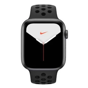 Apple Watch Nike+ Series 5 GPS, 44 mm, Alumínio Cinza Espacial, Esportiva Nike Preto / Cinza-carvão e Fecho Clássico (MX3W2BZ/A)
