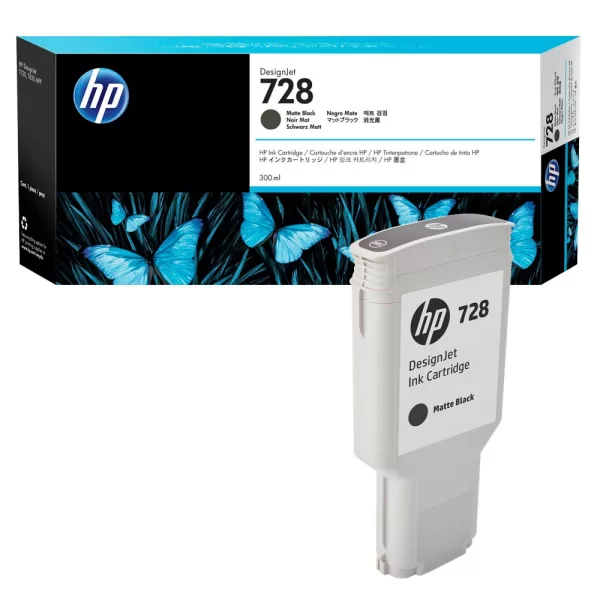 CARTUCHO PLOTTER HP 728 PRETO FOSCO 300 ML UK (F9J68A)