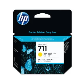 CARTUCHO PLOTTER HP 711 AMARELO 29 ML, PACOTE COM 3 UK (CZ136AB)