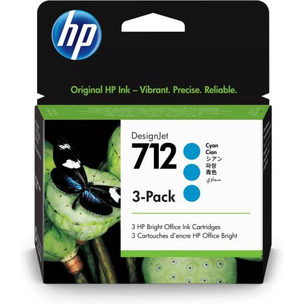CARTUCHO PLOTTER HP 712 CIANO 29 ML (PACOTE COM 3) UK (3ED77A)