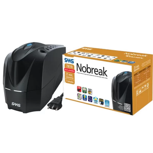 NOBREAK SMS NEW STATION ST700 BIVOLT SAIDA115/5TMDS/C BAT/BLACK (27915)