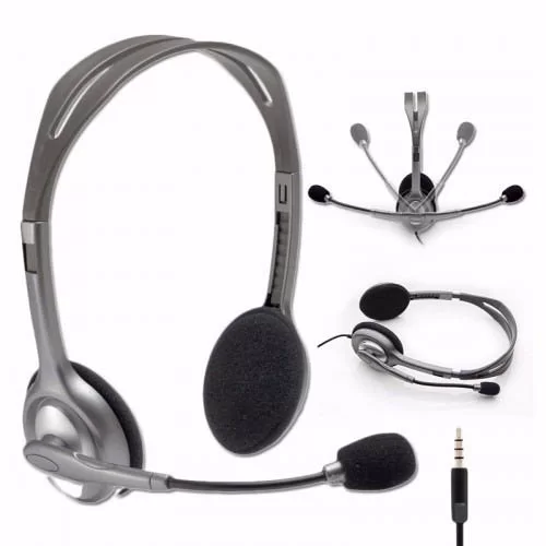 HEADSET LOGITECH S H111 P3 - CINZA (981-000612)